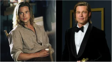 I Brad Pitt je dvaput osvojio titulu najzgodnijeg muškarca na svijetu. Dugokosi Brad Pitt na naslovnici se prvi put pojavio 1995. nakon što je proslavljen ulogama u filmovima &quot;Legenda jeseni&quot; i &quot;Intervju s vampirom&quot;. Godine 2000. Pitt je već bio filmska zvijezda, ali nakon vjenčanja s Jennifer Aniston i njegove kultne uloge u &quot;Fight Clubu&quot;, osvojio je drugu titulu najseksepilnijeg muškarca.