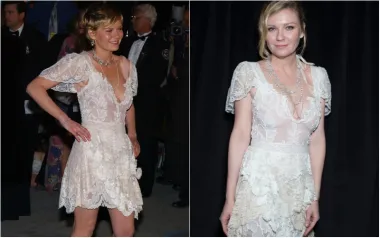 Glumica Kirsten Dunst nosila je ovu ženstvenu, čipkastu Christian Lacroix haljinu na Vanity Fair Oscar partyju 2004. godine. Trinaest godina kasnije, Dunst je ponovno odjenula Lacroixovu mini haljinu na jednom događaju u Parizu i pokazala da joj pristaje još i bolje nego kad je bila mlađa.