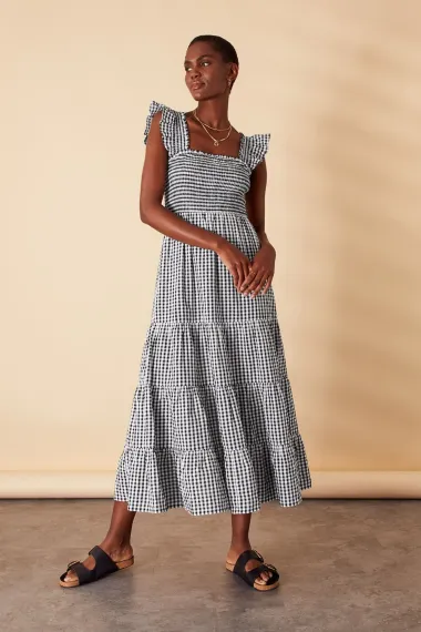 Pamučna ljetna haljina s gingham printom. Romantičnog stila. 