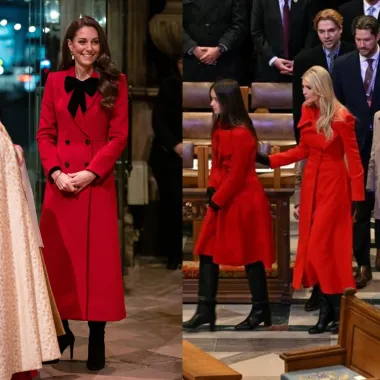 Stajling Ivanke Trump podsjećao je na Katein crveni kaput  Catherine Walker upotpunjen crnim detaljima koji je nosila na božićnom susretu 2024. godine. Ivanka je nosila crveni kaput-haljinu Suzannah London na Nacionalnoj molitvenoj službi, 2025. godine, inspiriranu Kateinim stilom. Haljina je bila od talijanskog vunenog krepa, s velikom mašnom na korzetu.