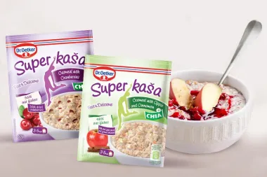 Neodoljivi novi okusi Dr. Oetker Super kaša Jabuka - cimet i Brusnica
